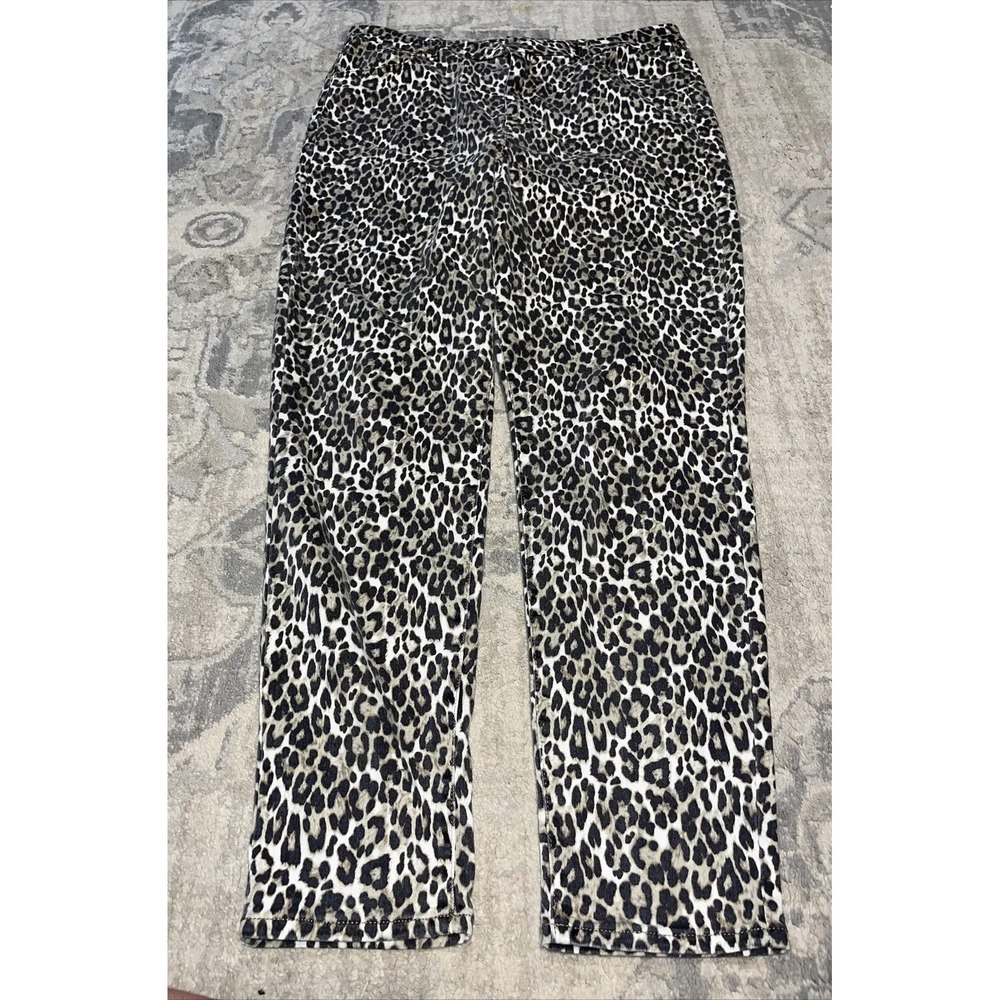 American Eagle‎ Jeans Womens 18 Long Brown Animal Print Jegging Stretch Denim